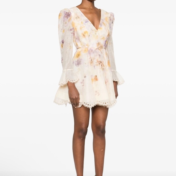Zimmermann Pastel Floral Dress with Lace Details - Picture 7 of 9
